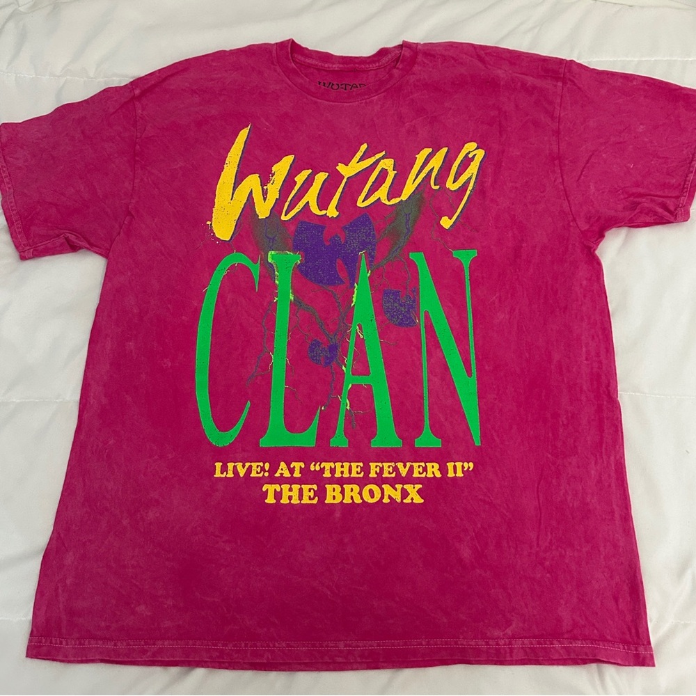 Men’s XL Pink Distressed Wu-Tang Clan Graphic T Shirt